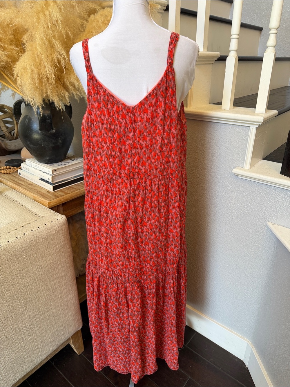 Joie Bondi Maxi Dress Tiered Sundress Flowy Lined Boho Sleeveless Size XL - Picture 6 of 8